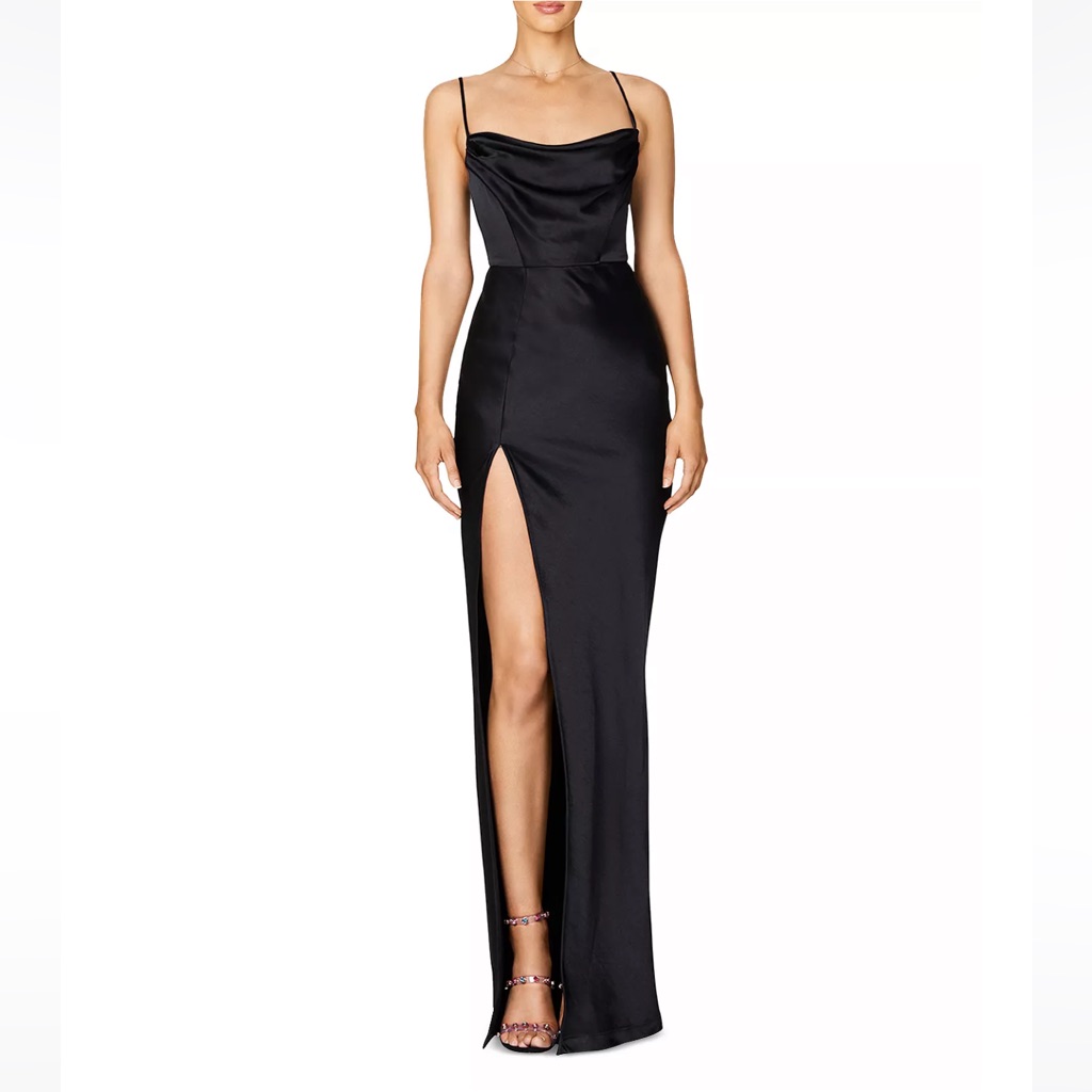 Bloomingdales Nookie Dream Drape Satin Gown Size Small